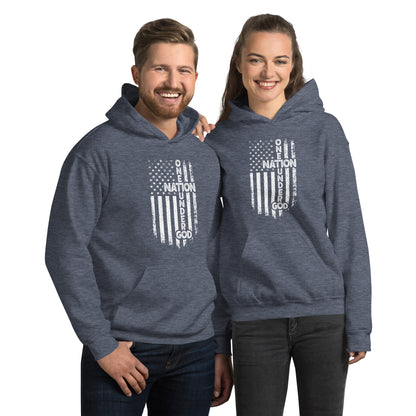 One Nation Under God Hoodie - Color: Heather Sport Dark Navy