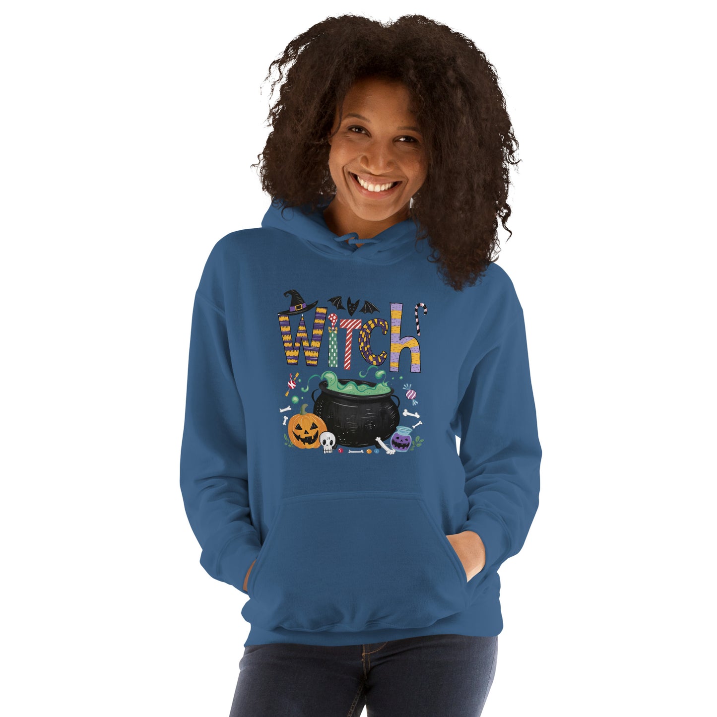 Witch (Halloween Witch) Hoodie Color: Indigo Blue