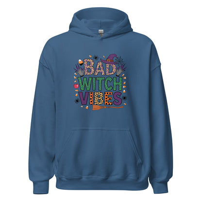 Bad Witch Vibes Hoodie (Halloween Witch) Color: Indigo Blue