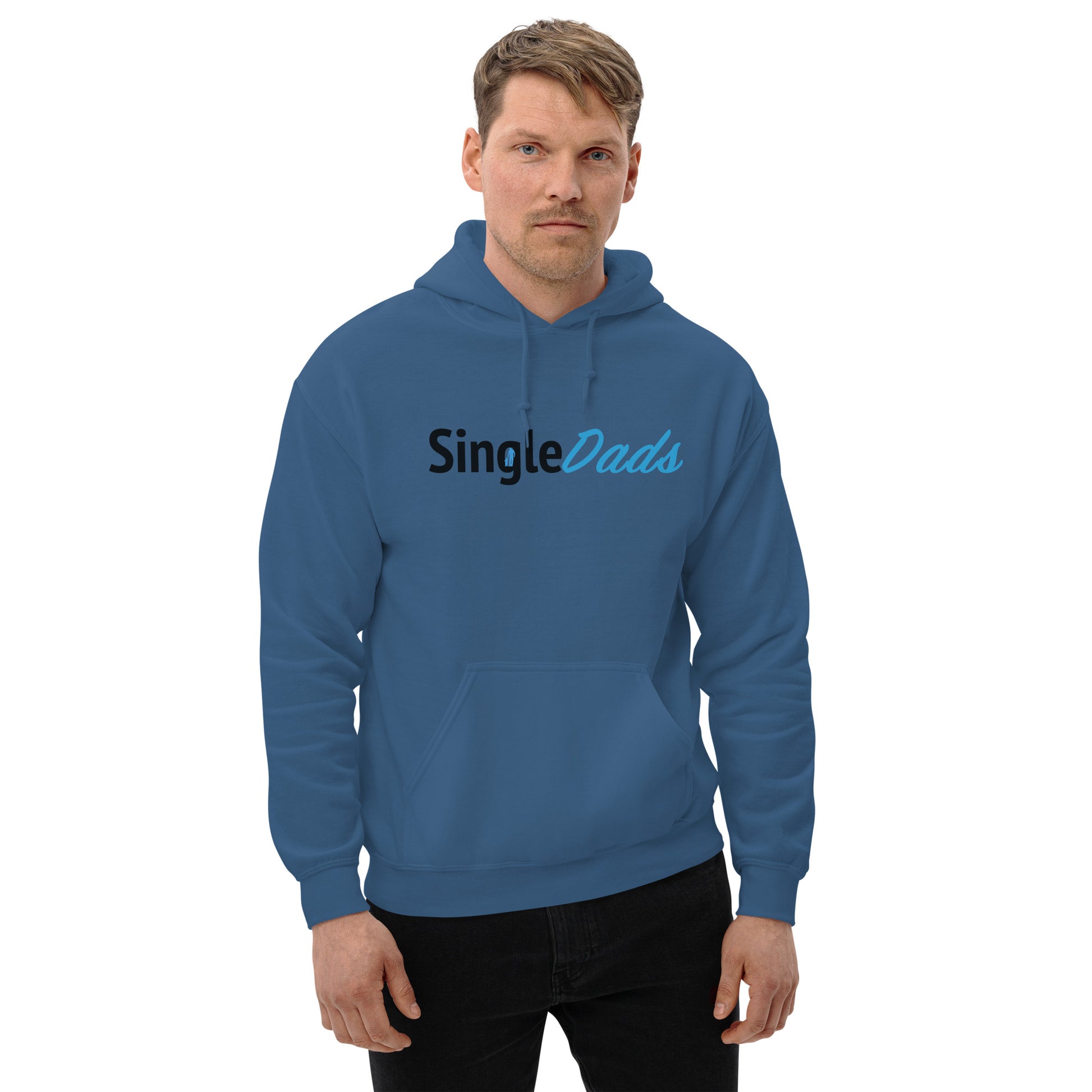 SingleDads Hoodie Color: Indigo Blue