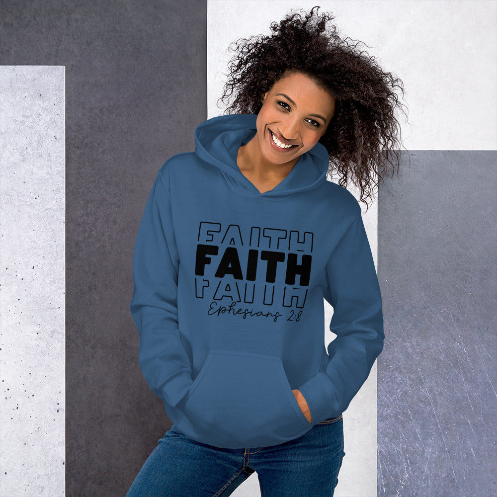 Faith Ephesians 2:8 Hoodie (essence of Faith as a gift from God) - Color: Red