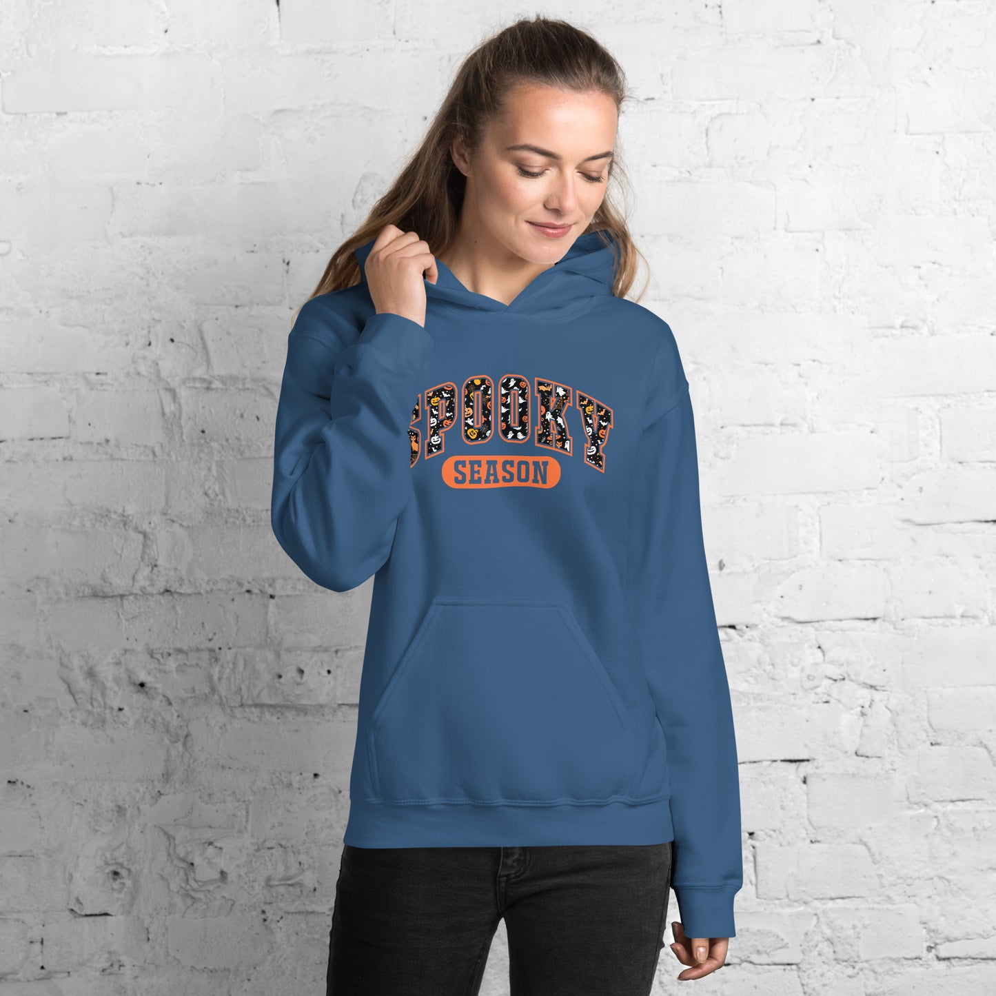 Spooky Season Hoodie (Halloween Theme) - Color: Indigo Blue