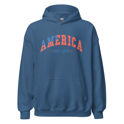 America 1776 Hoodie - Color: Indigo Blue