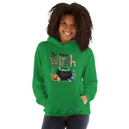 Witch (Halloween Witch) Hoodie Color: Irish Green