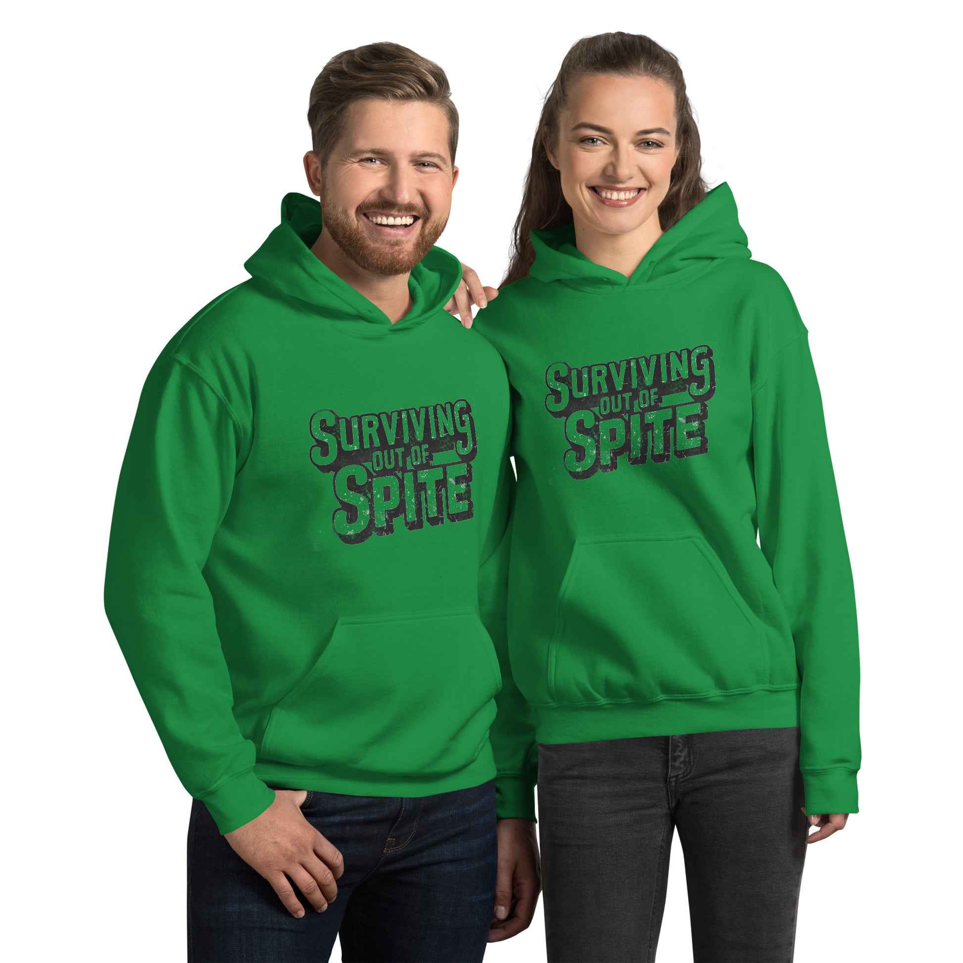 Surviving Out Of Spite Hoodie Color: Irish Green