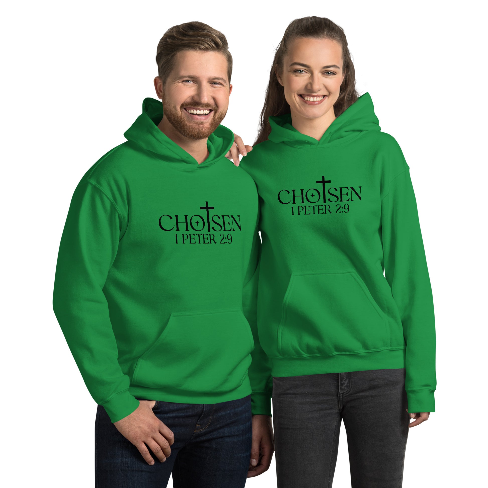 Chosen 1 Peter 2:9 Hoodie - Color: Irish Green