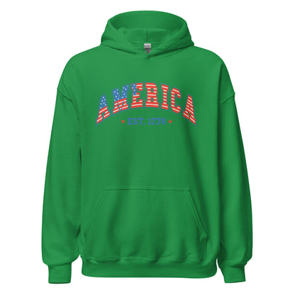 America 1776 Hoodie - Color: Irish Green