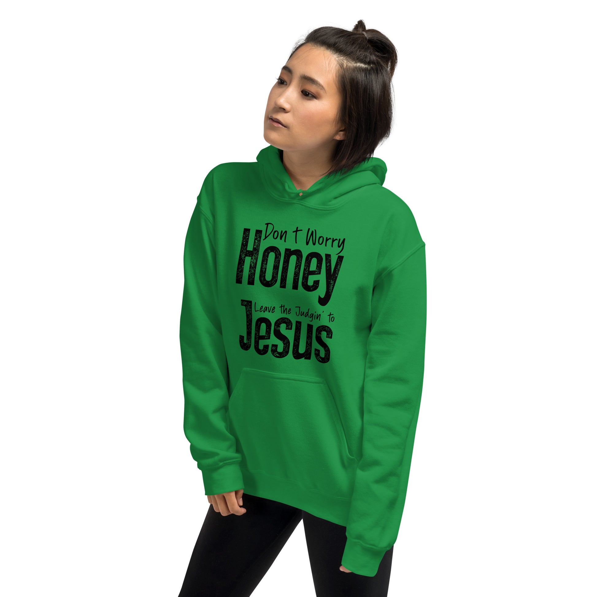 Don't Worry Honey Leave the Judgin' to Jesus Hoodie - Color: Red