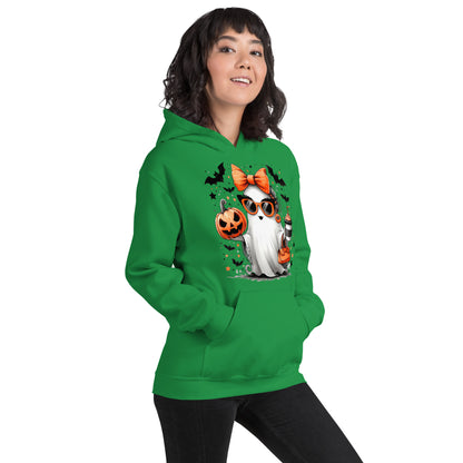 Cute Halloween Mom Ghost Hoodie Color: Red