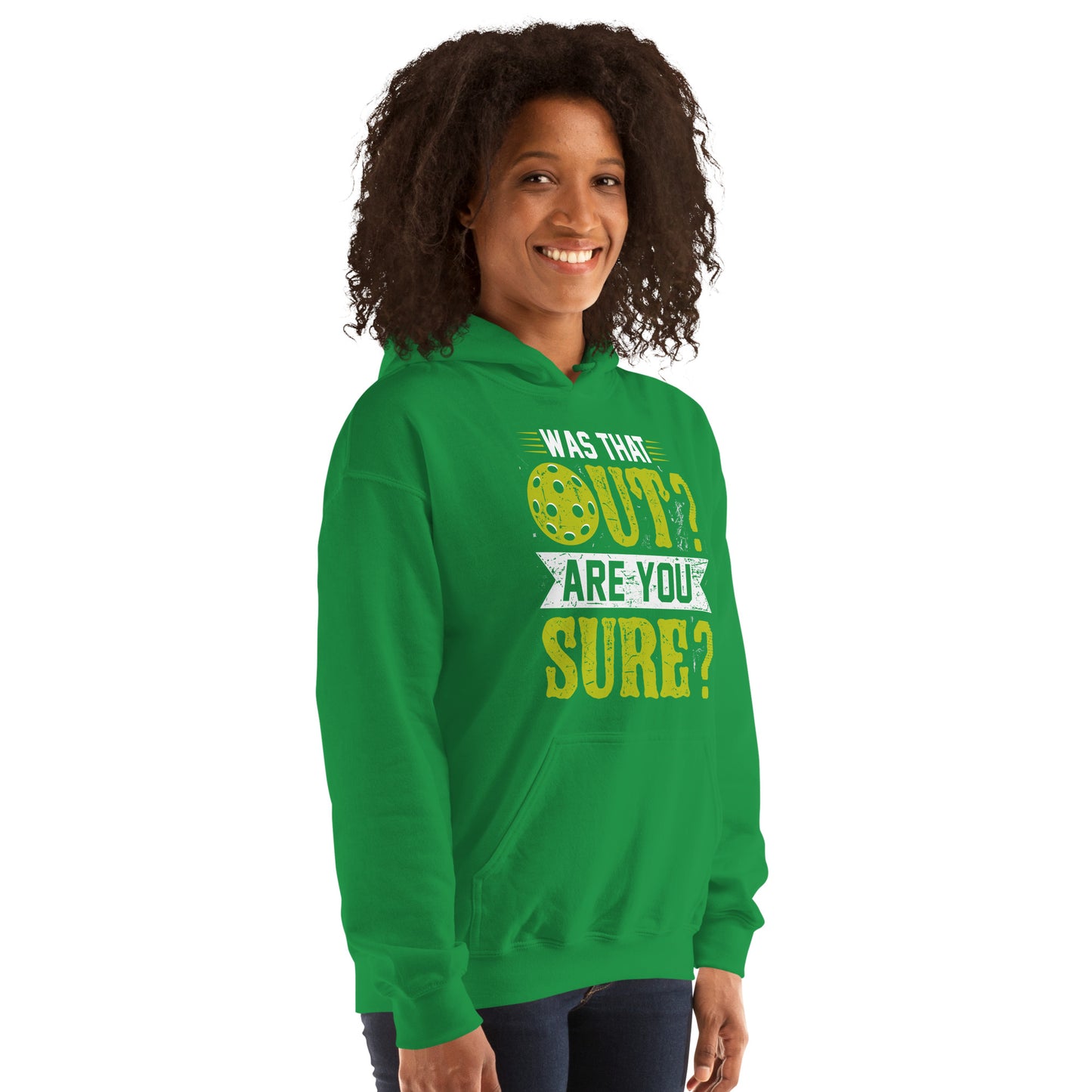 Was That Out Are You Sure (Pickleball) Hoodie - Color: Black