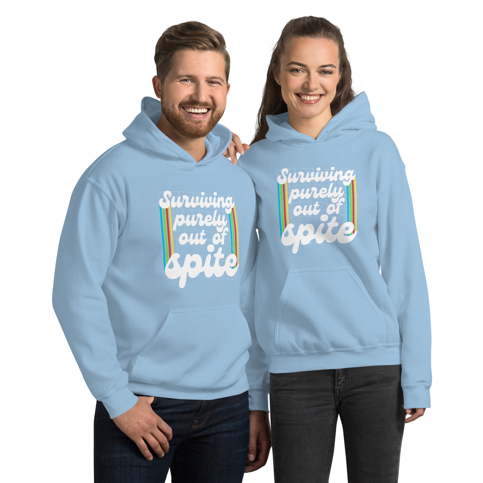 Surviving Purely Out Of Spite Hoodie Color: Light Blue