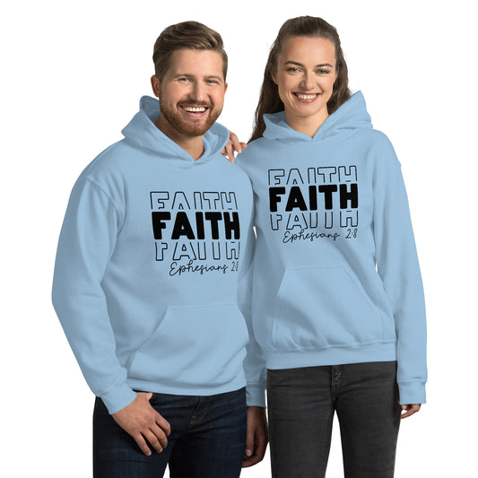 Faith Ephesians 2:8 Hoodie (essence of Faith as a gift from God) - Color: Light Blue