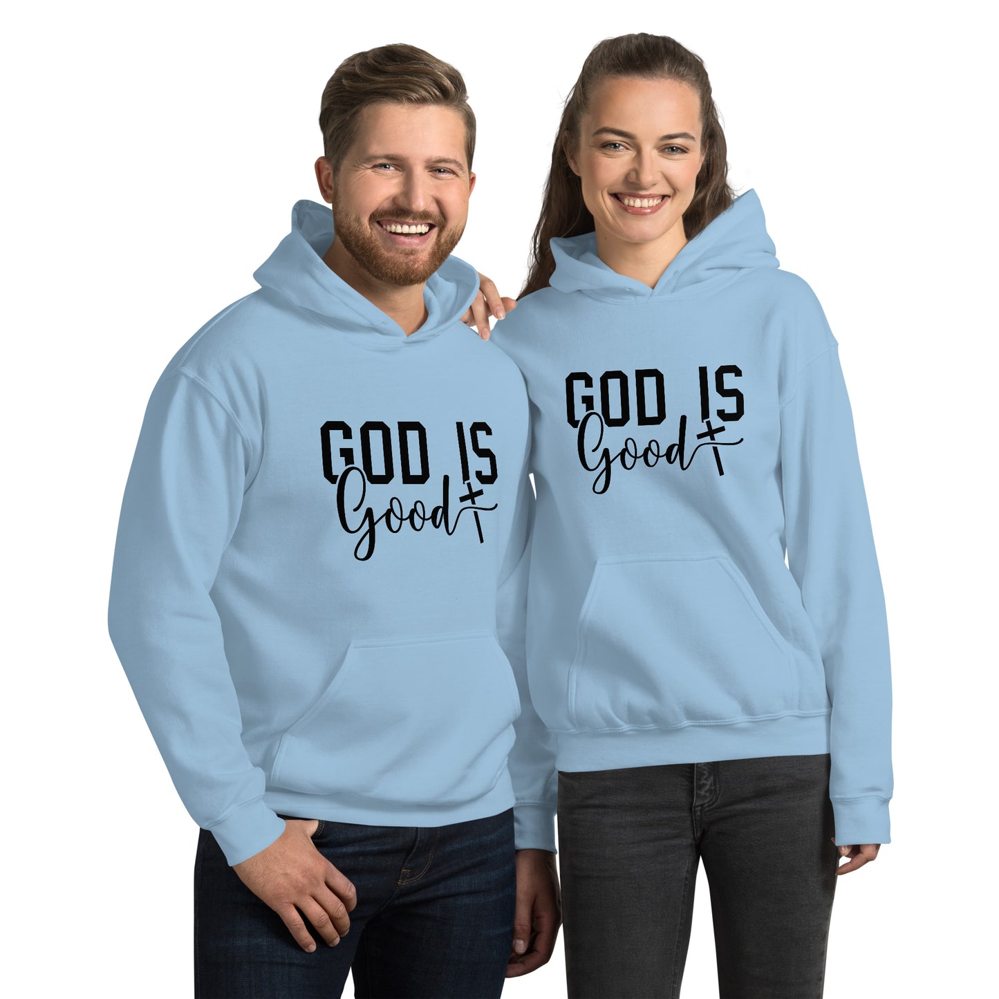 God is Good Hoodie - Color: Light Blue