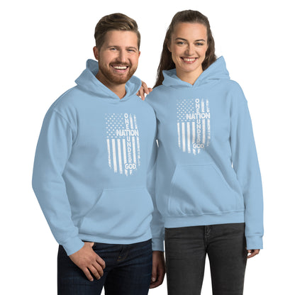 One Nation Under God Hoodie - Color: Light Blue