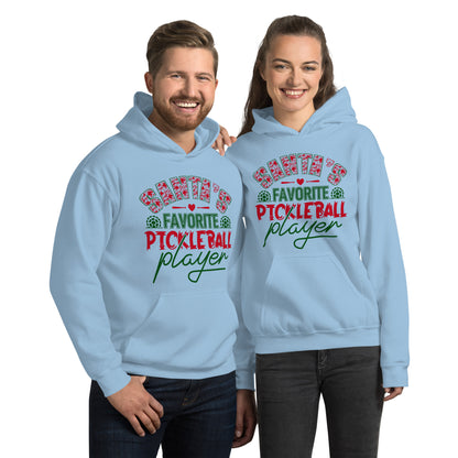 Santa's Favorite Pickleball Player Hoodie - Color: Light Blue