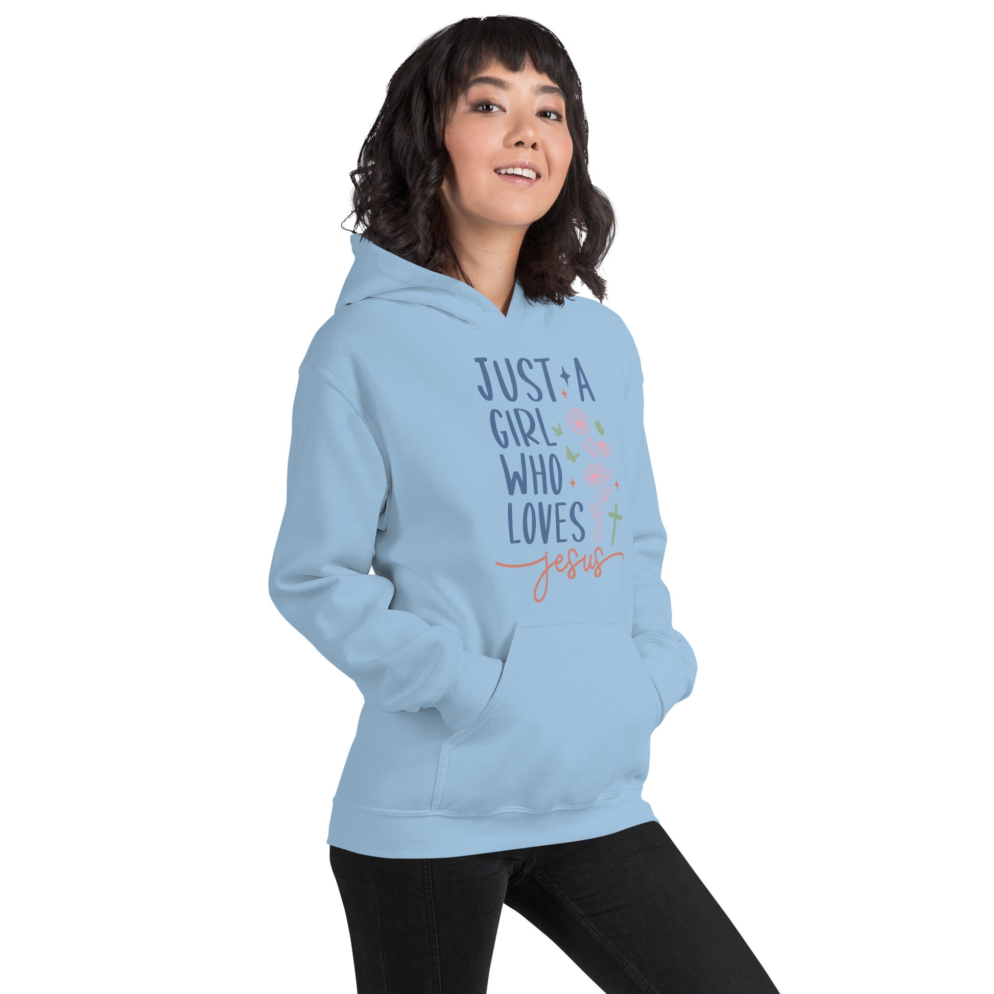 Just A Girl Who Loves Jesus Hoodie - Color: Black