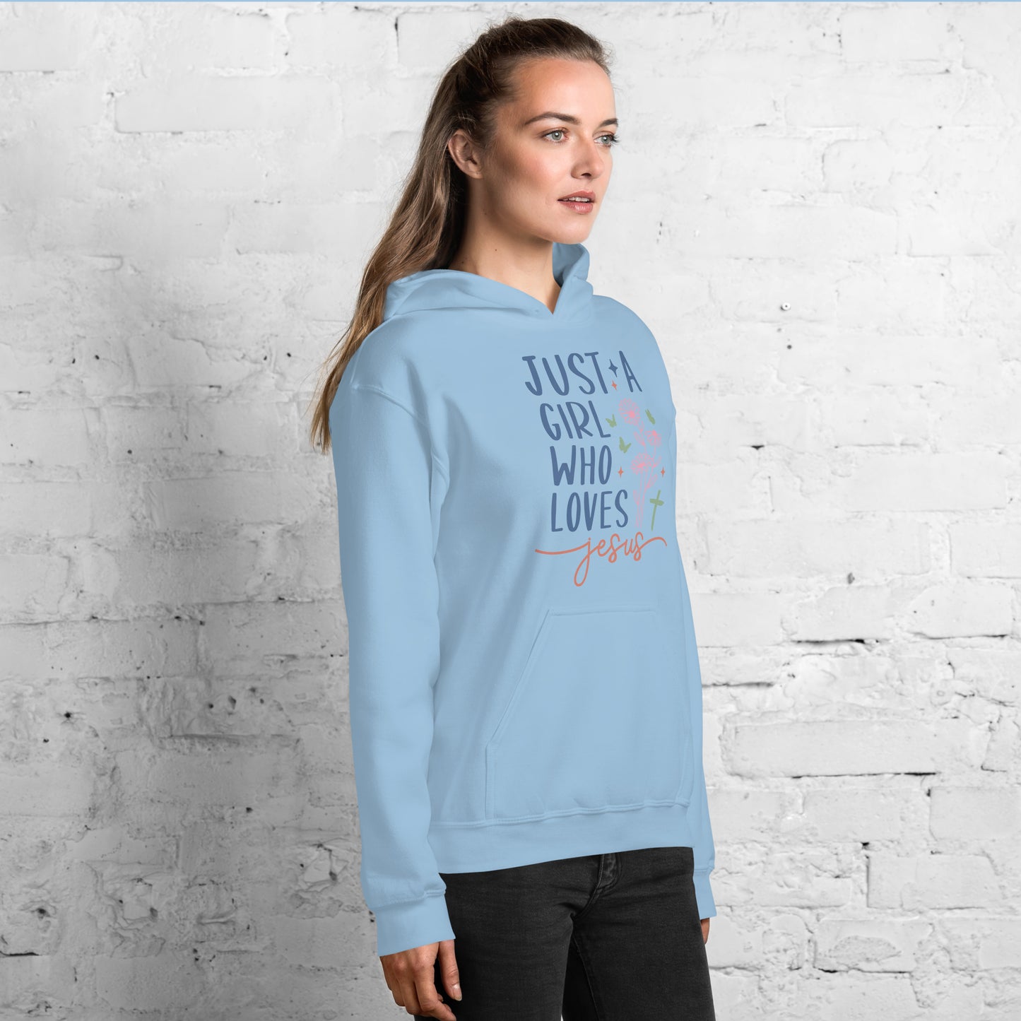 Just A Girl Who Loves Jesus Hoodie - Color: Black