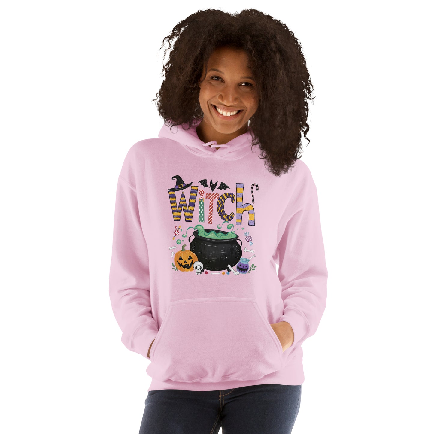 Witch (Halloween Witch) Hoodie Color: Light Pink