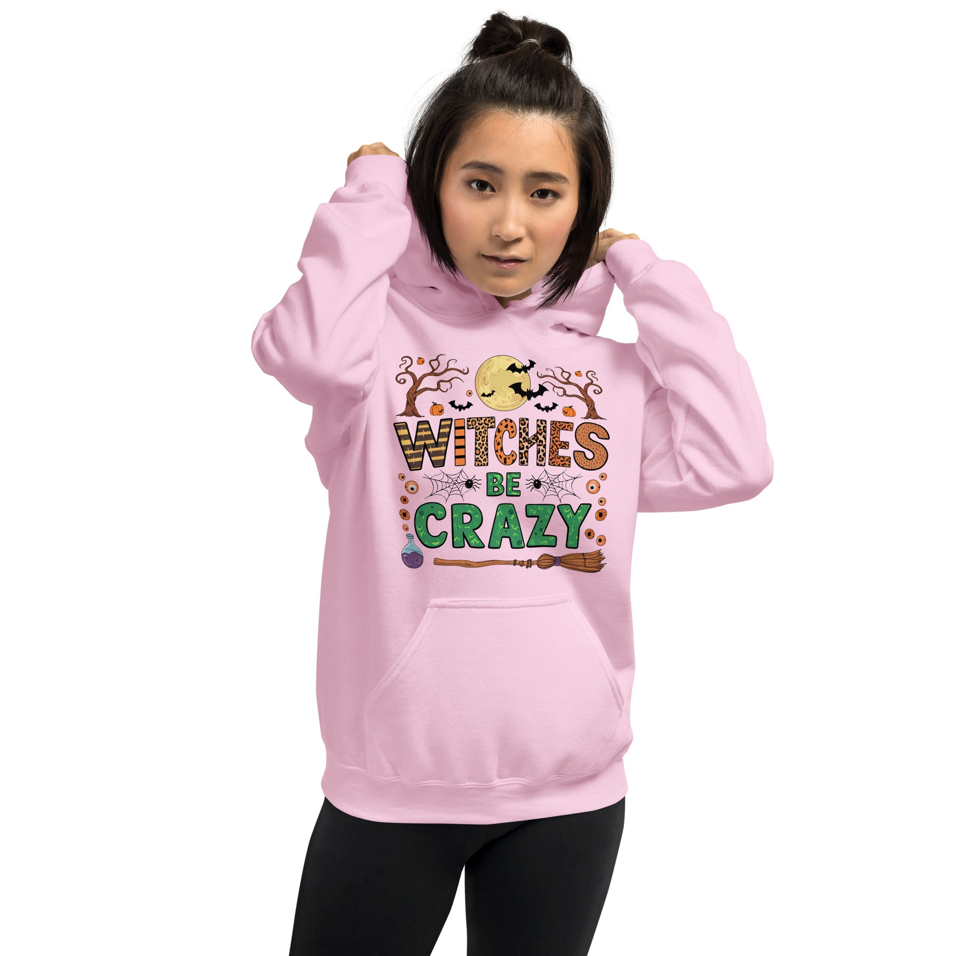 Witches Be Crazy Hoodie (Halloween Witch) Color: Red