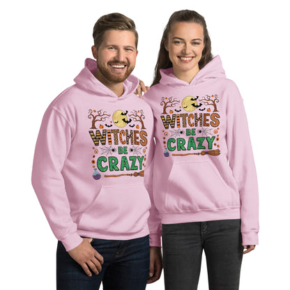 Witches Be Crazy Hoodie (Halloween Witch) Color: Light Pink