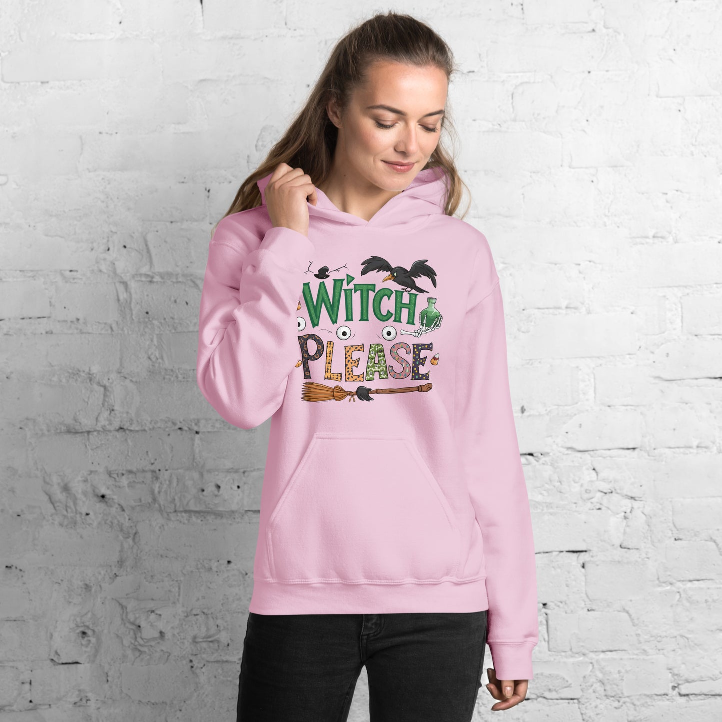 Witch Please Hoodie (Halloween Witch) - Color: Black