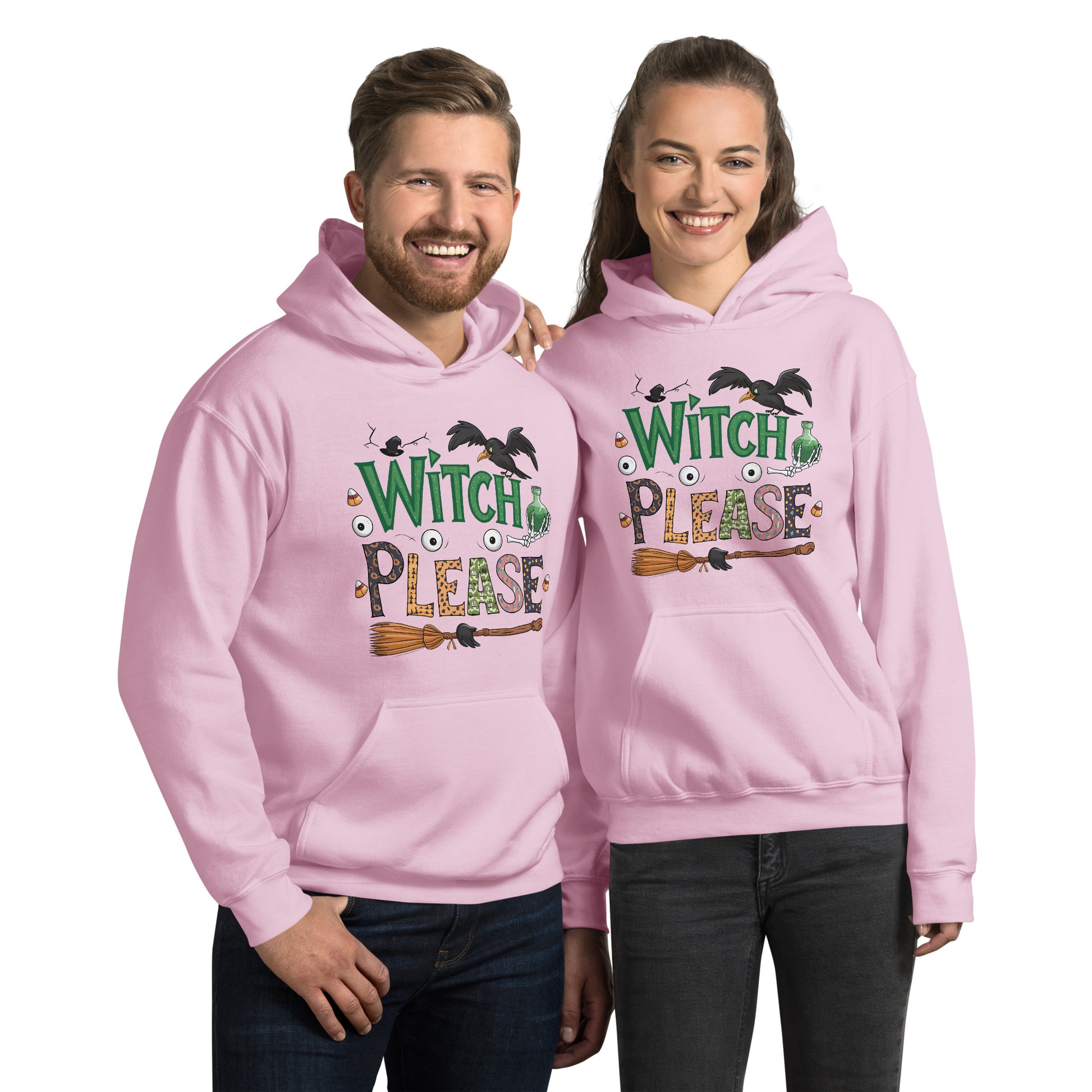 Witch Please Hoodie (Halloween Witch) - Color: Light Pink