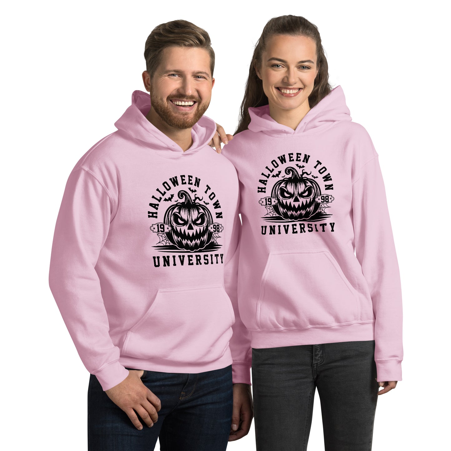 Halloween Town University (Halloween) Hoodie Color: Light Pink