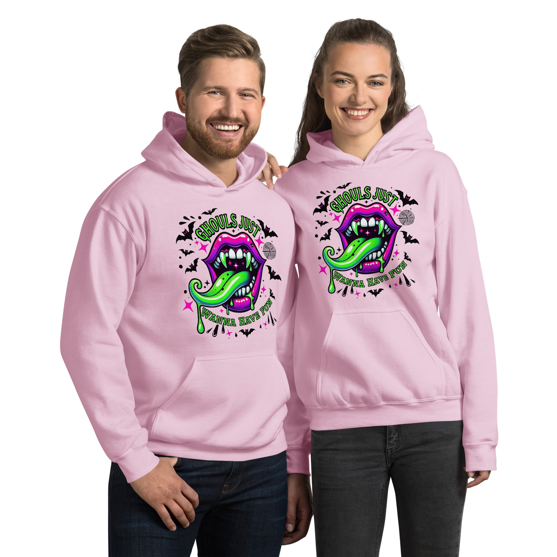 Ghouls Just Want to Have Fun Hoodie Color: Light Pink