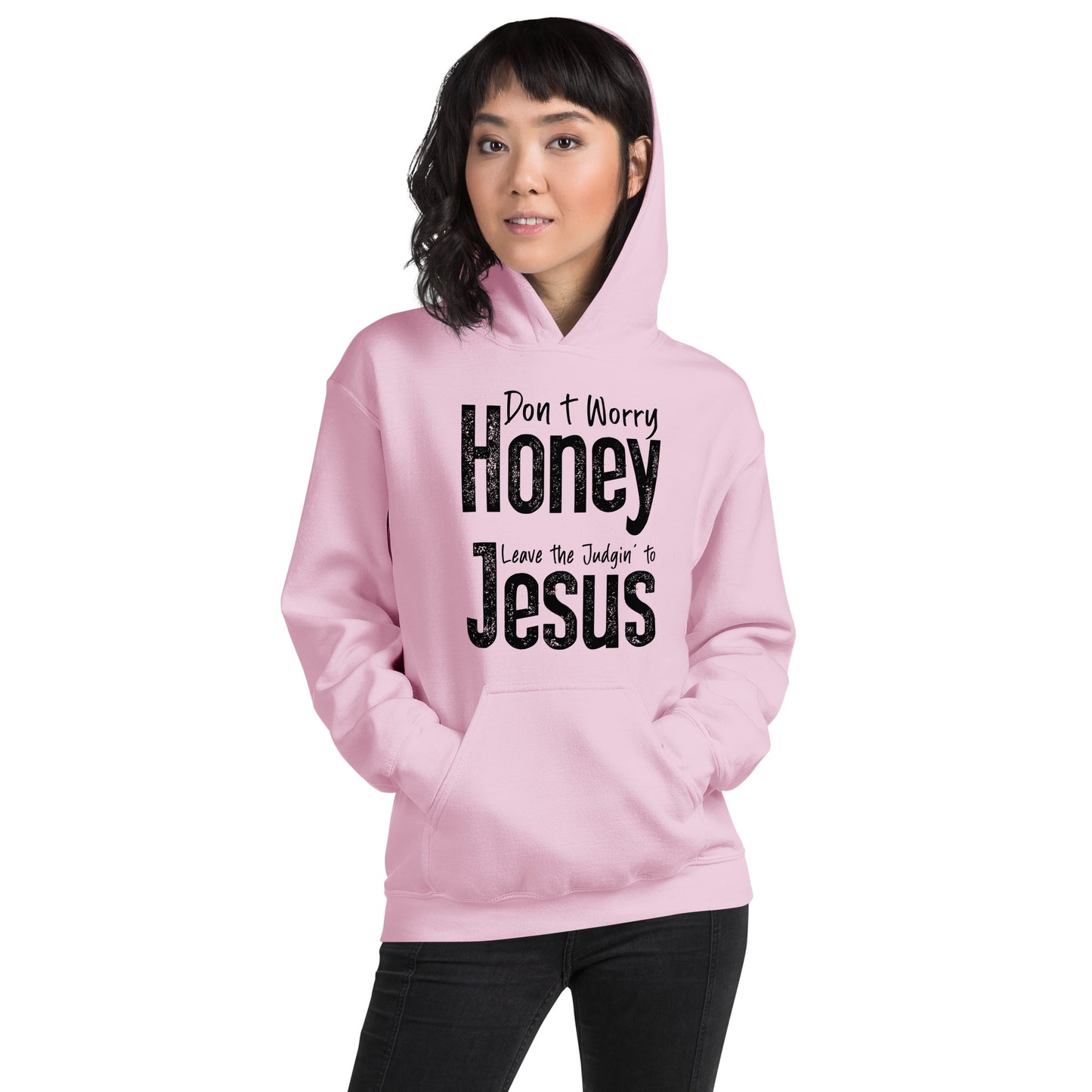 Don't Worry Honey Leave the Judgin' to Jesus Hoodie - Color: Red