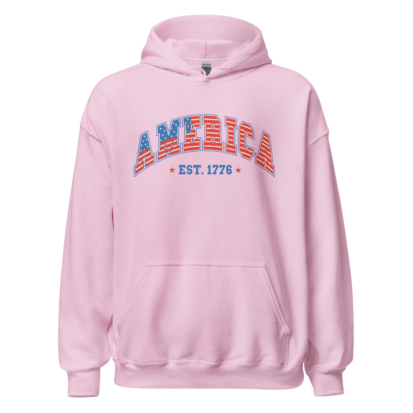 America 1776 Hoodie - Color: Light Pink