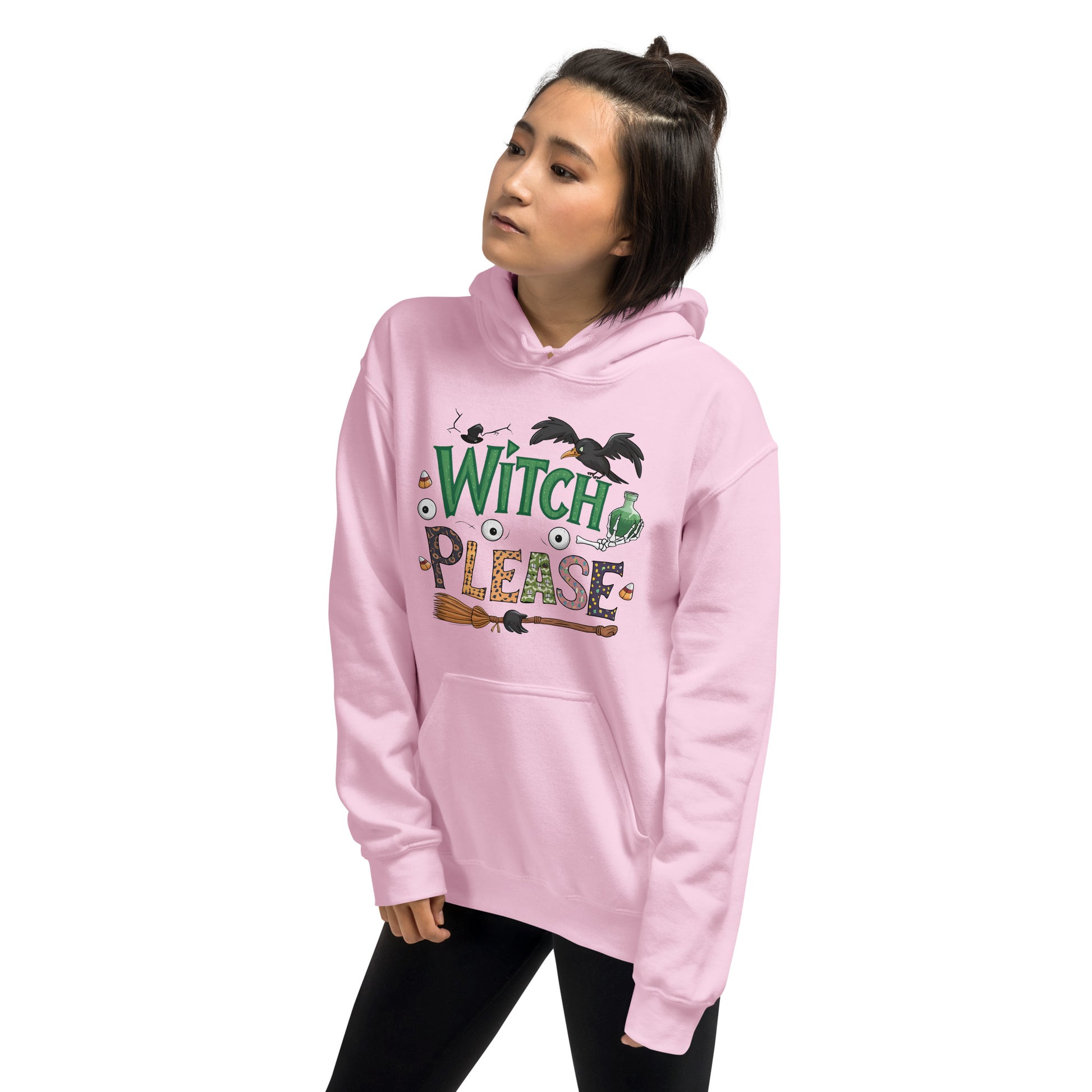 Witch Please Hoodie (Halloween Witch) - Color: Black