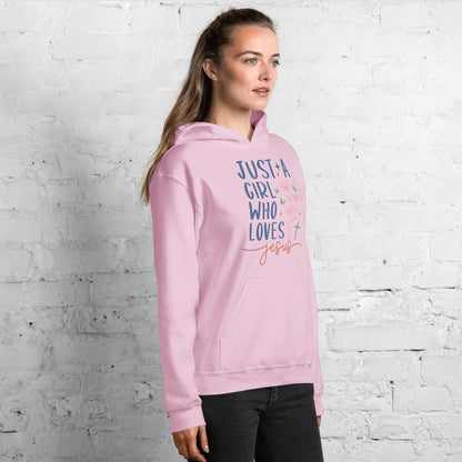 Just A Girl Who Loves Jesus Hoodie - Color: Black