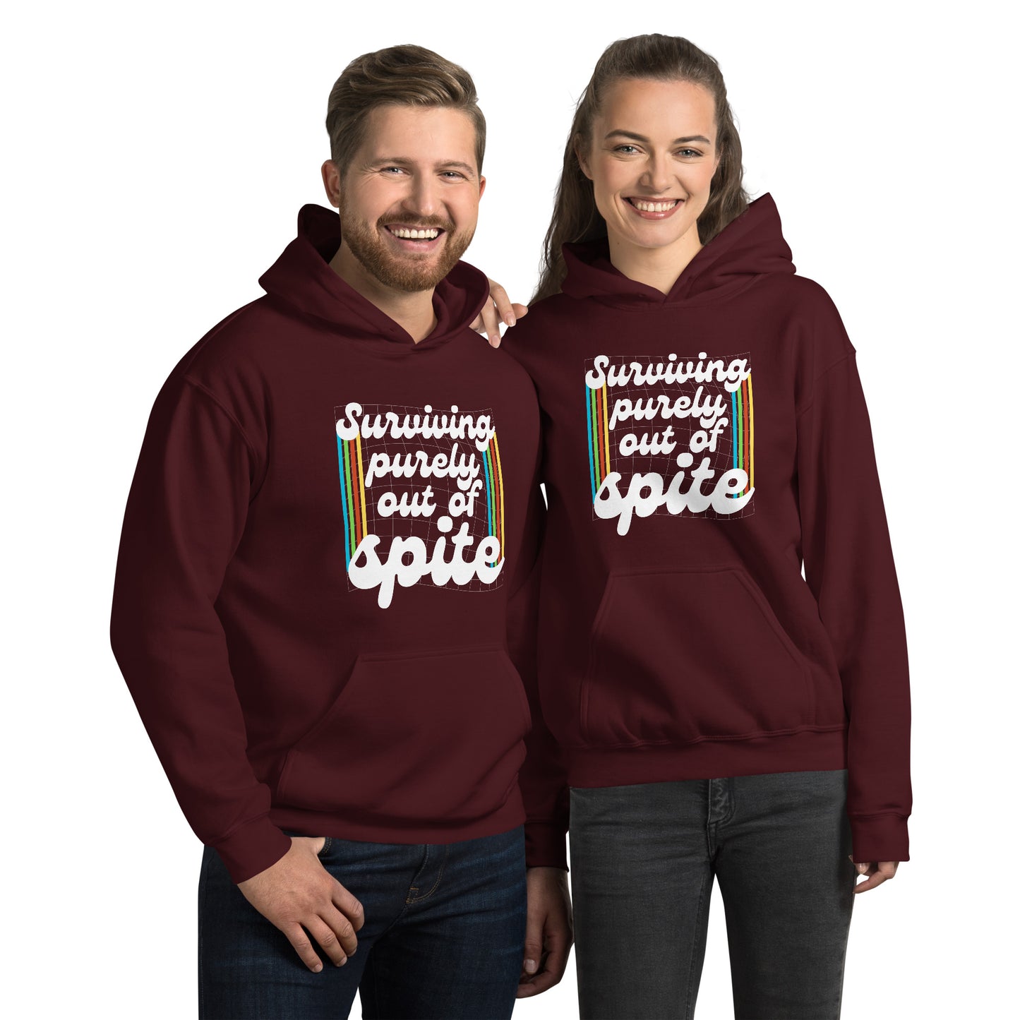 Surviving Purely Out Of Spite Hoodie Color: Maroon