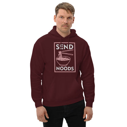 Send Noods Hoodie (Funny Noodle Humor) - Color: Maroon