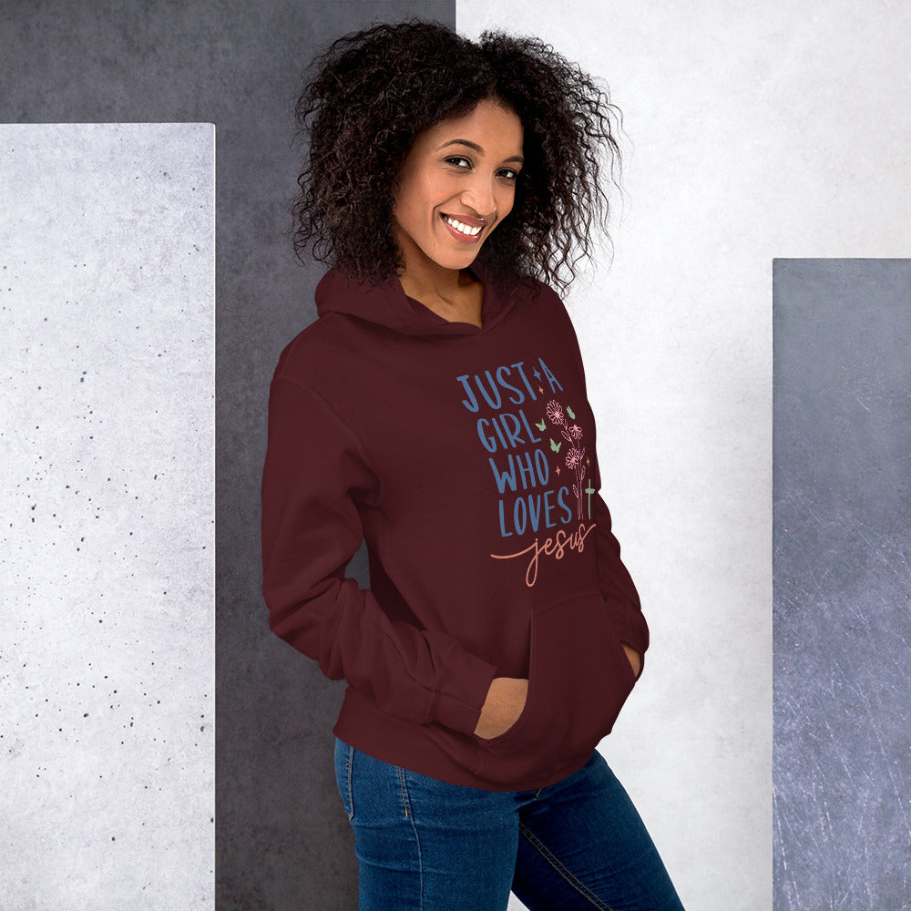 Just A Girl Who Loves Jesus Hoodie - Color: Black