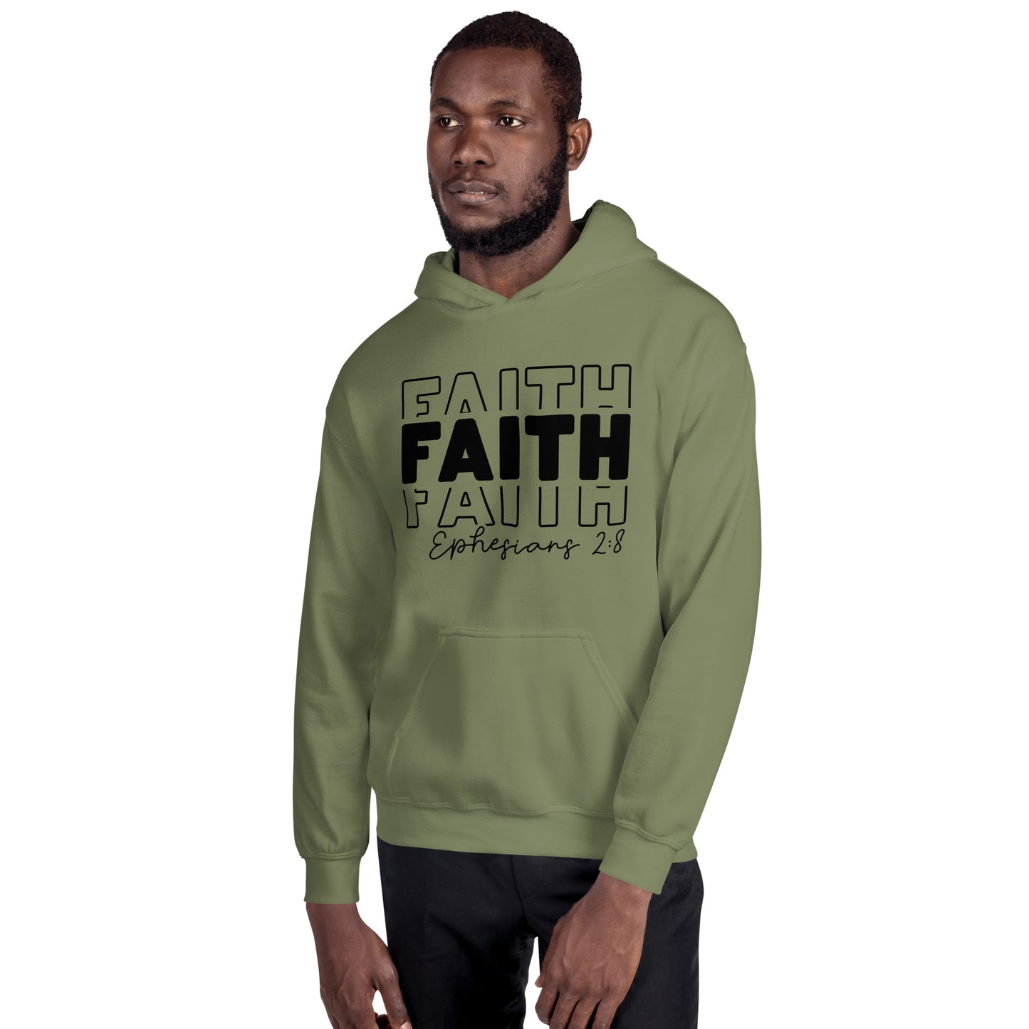 Faith Ephesians 2:8 Hoodie (essence of Faith as a gift from God) - Color: Red