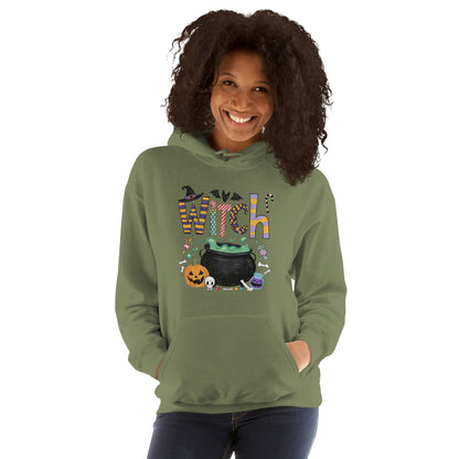 Witch (Halloween Witch) Hoodie Color: Military Green