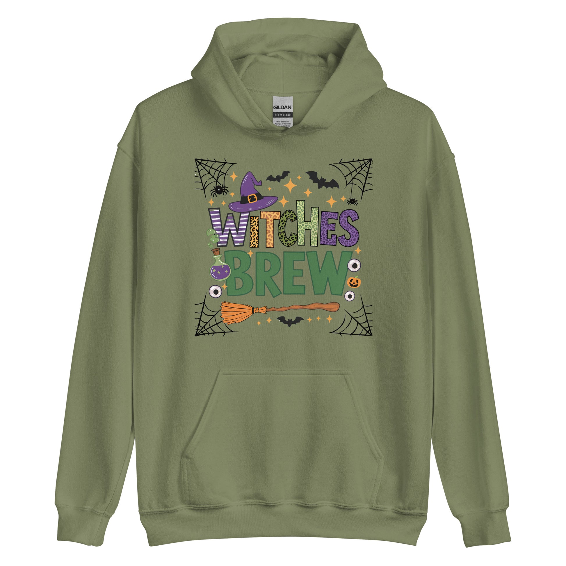 Witches Brew Hoodie (Halloween Witch) - Color: Military Green