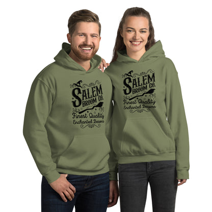 Salem Broom Co Finest Quality Enchanted Besoms (Halloween) Hoodie Color: Military Green