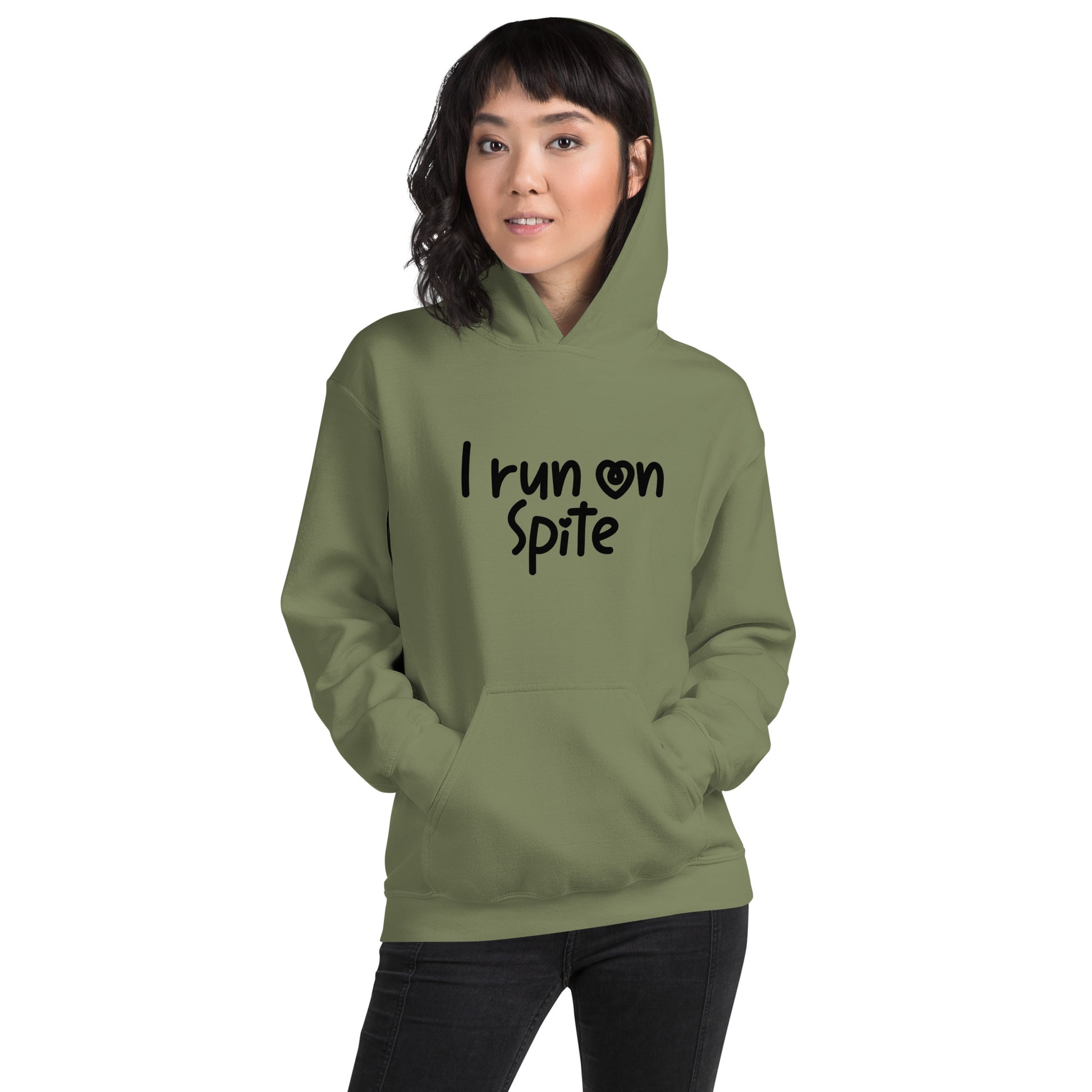 I Run On Spite Hoodie Color: Red