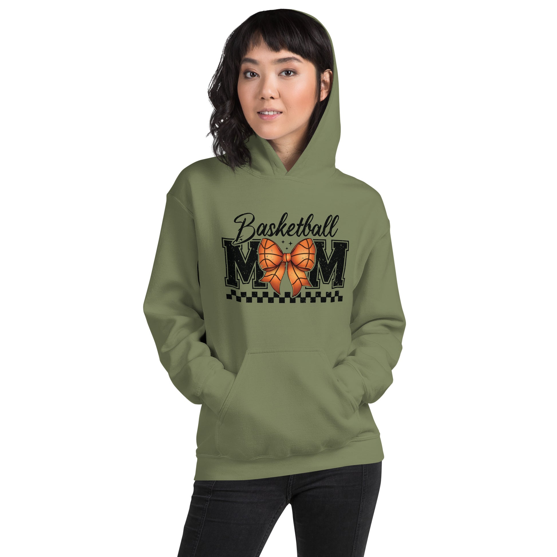 Basketball Mom Hoodie - Color: Military Green