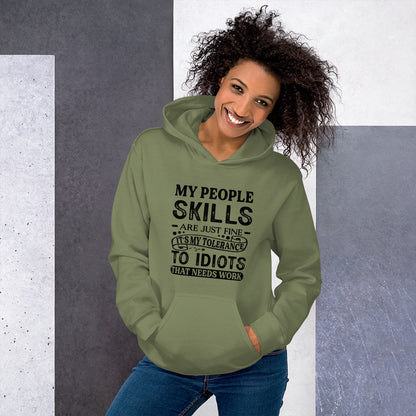 Unisex My People Skills Are Just Fine, It's My Tolerance To Idiots That Needs Work Hoodie - Color: Red