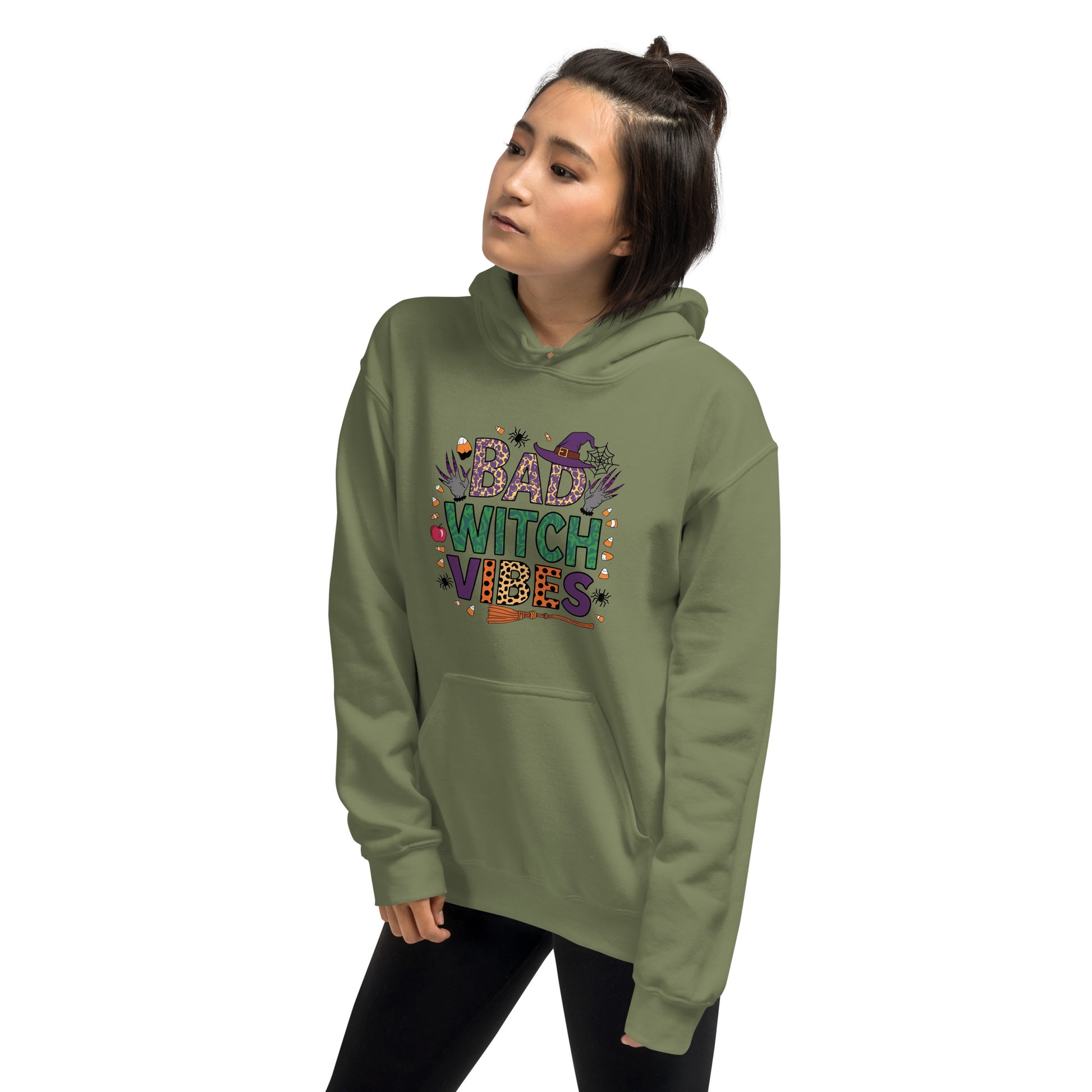 Bad Witch Vibes Hoodie (Halloween Witch) Color: Black