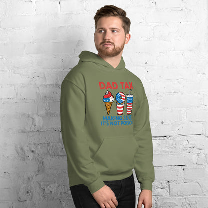 Dad Tax Making Sure It's Not Poison (Red White Blue) Hoodie - Color: Black