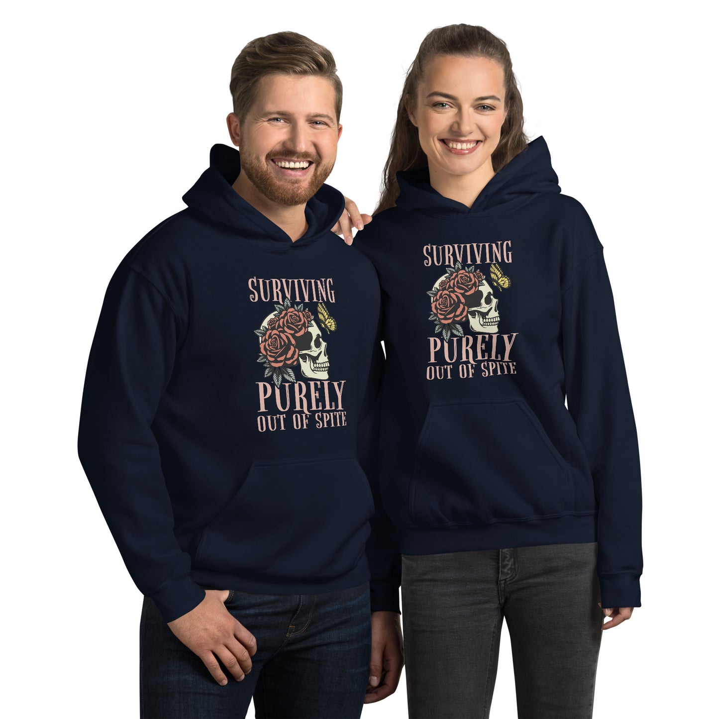 Surviving Purely Out Of Spite Hoodie Color: Navy