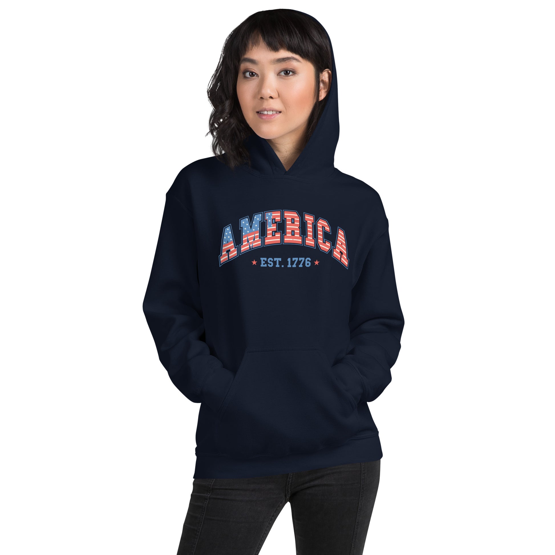 America 1776 Hoodie - Color: Black