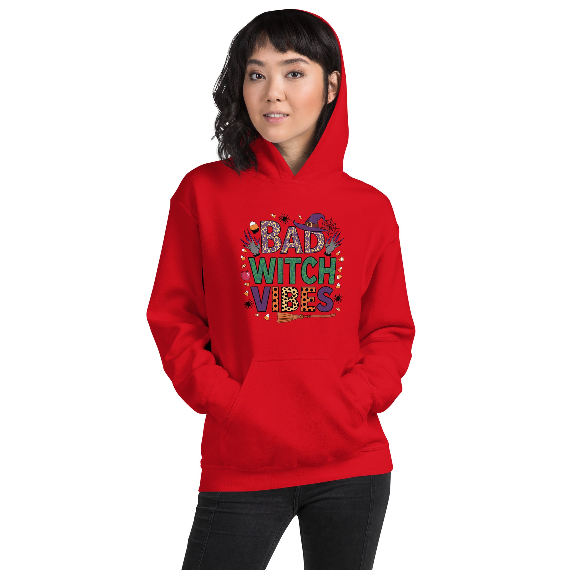 Bad Witch Vibes Hoodie (Halloween Witch) Color: Black