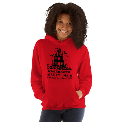 Sanderson Bed & Breakfast Salem MA (Halloween) Hoodie - Color: Red