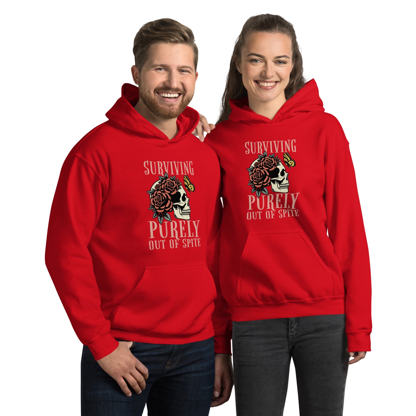 Surviving Purely Out Of Spite Hoodie Color: Red