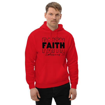 Faith Ephesians 2:8 Hoodie (essence of Faith as a gift from God) - Color: Red